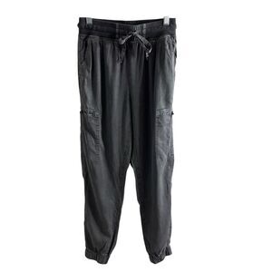 Aerie High Rise Pull On 100% Lyocell‎ Jogger Cargo Pants Green Gray XS NWT